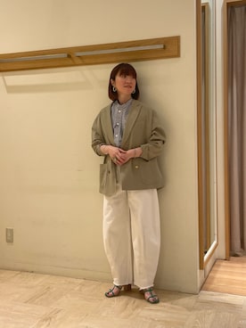 「GEVACO」｜「アイテム（サンダル）」を使った、ほこさん（レディース・158cm）の春コーディネート