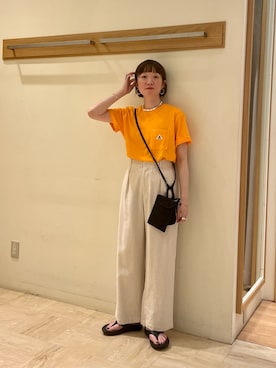 「GEVACO」｜「アイテム（サンダル）」を使った、ほこさん（レディース・158cm）の春コーディネート