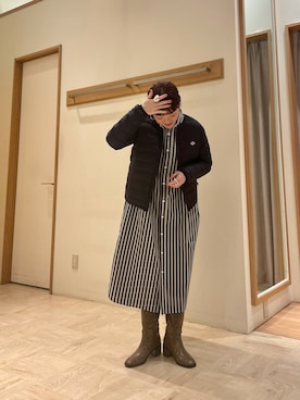 「GEVACO」｜「アイテム（シャツワンピース）」を使った、ほこさん（レディース・158cm）の冬コーディネート