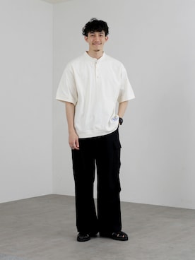 「ヘンリーネック」｜coen はたなかさん（メンズ・173cm・20代）の夏コーディネート