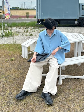 「KUUUPY（クーピー）のアイテム」を使った、くもるさん（メンズ・166cm）の夏コーディネート