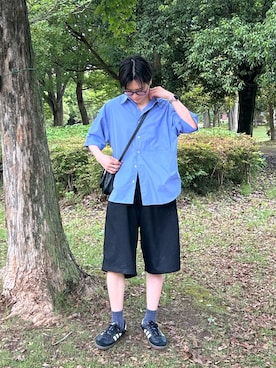 「アイテム（チノパンツ）」を使った、くもるさん（メンズ・166cm）の夏コーディネート