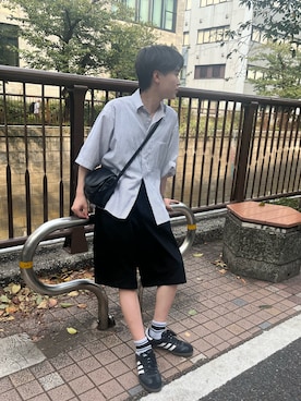 「アイテム（チノパンツ）」を使った、くもるさん（メンズ・166cm）の夏コーディネート