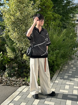 「アイテム（ベルト、オレンジ系）」を使った、くもるさん（メンズ・166cm）の夏コーディネート