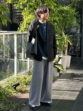 「アイテム（トートバッグ）」を使った、くもるさん（メンズ・166cm）の秋コーディネート