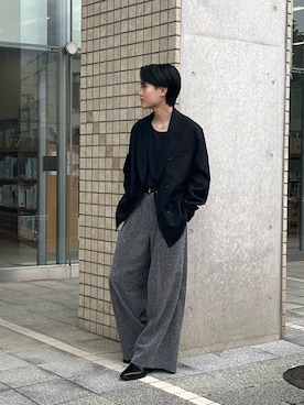「アイテム（タンクトップ）」を使った、くもるさん（メンズ・166cm）の秋コーディネート