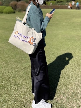 「Steven Alan（スティーブンアラン）の＜Steven Alan＞WOOL MIDDLE GAUGE TURTLE NECK KNIT/ニット（ニット/セーター、グリーン系）」を使った、anriさん（レディース・160cm）の秋コーディネート