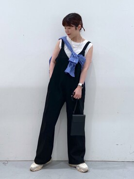 「LAKOLE（ラコレ）のアイテム（サロペット/オーバーオール）」を使った、karepyosさん（レディース・157cm）の夏コーディネート