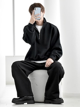 「アイテム（スウェットパンツ）」を使った、y_Oさん（メンズ・168cm）の秋コーディネート