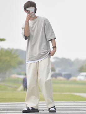 「Lee」｜「アイテム（サンダル）」を使った、y_Oさん（メンズ・168cm）の春コーディネート