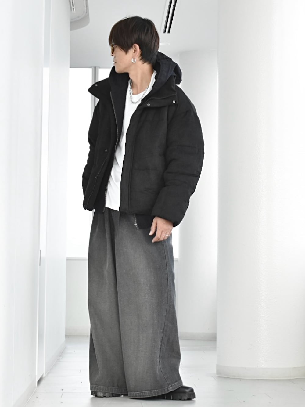 CLEL】Volume Highneck Short Padded Jacket/ボリュームハイネック 