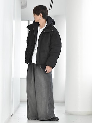 CLEL】Volume Highneck Short Padded Jacket/ボリュームハイネック 