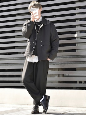 「セットアップ風」｜「アイテム（ブルゾン）」を使った、y_Oさん（メンズ・168cm）の秋コーディネート