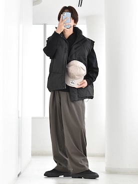 「アイテム（スラックス）」を使った、y_Oさん（メンズ・168cm）の秋コーディネート