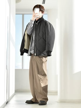 「アイテム（ダウンジャケット/コート）」を使った、y_Oさん（メンズ・168cm）の冬コーディネート