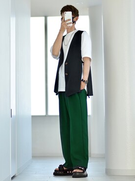 「CREARE LINO」｜「アイテム（サンダル）」を使った、y_Oさん（メンズ・168cm）の夏コーディネート