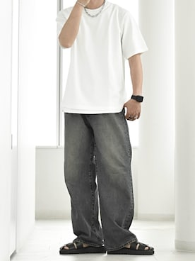 「アイテム（サンダル）」を使った、y_Oさん（メンズ・168cm）の秋コーディネート
