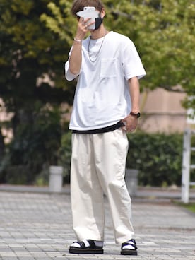 「アイテム（バングル/リストバンド）」を使った、y_Oさん（メンズ・168cm）の春コーディネート