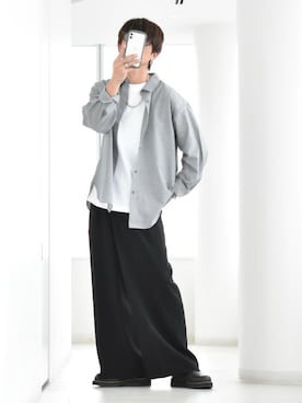「GU（ジーユー）のアイテム（トップス）」を使った、y_Oさん（メンズ・168cm）の春コーディネート