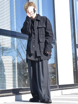 「オーバーシャツ」｜「アイテム（ブルゾン）」を使った、y_Oさん（メンズ・168cm）の春コーディネート