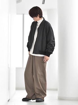 「アイテム（ブルゾン）」を使った、y_Oさん（メンズ・168cm）の秋コーディネート