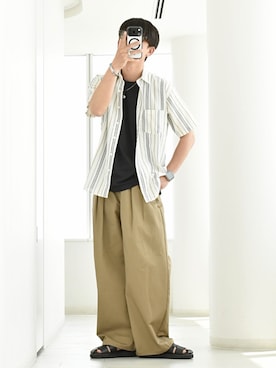 「PLST（プラステ）のアイテム」を使った、y_Oさん（メンズ・168cm）の夏コーディネート