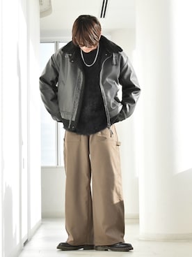 「アイテム（ブルゾン）」を使った、y_Oさん（メンズ・168cm）の冬コーディネート