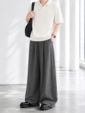 「UNIQLO（ユニクロ）のアイテム（ポロシャツ、ベージュ系）」を使った、y_Oさん（メンズ・168cm）の秋コーディネート