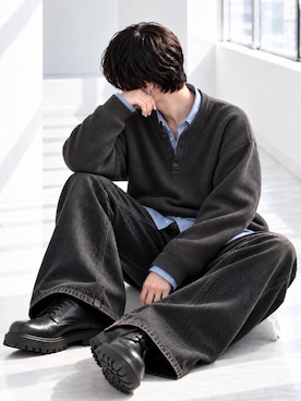 「CIYOT（シヨウト）の【CIYOT】ブロードクロス ベーシック レギュラーカラーシャツ＜イージーケア＞（シャツ/ブラウス、ブルー系）」を使った、y_Oさん（メンズ・168cm）の秋コーディネート
