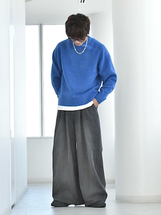 「CREARE -LINO-（クレアーレリノ）のタックワイドデニムパンツ（デニムパンツ）」を使った、y_Oさん（メンズ・168cm）の秋コーディネート