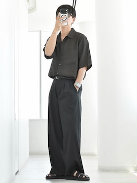 「GU（ジーユー）のアイテム（シャツ/ブラウス、その他）」を使った、y_Oさん（メンズ・168cm）の夏コーディネート