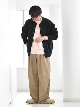 「GU（ジーユー）のアイテム（パンツ）」を使った、y_Oさん（メンズ・168cm）の春コーディネート