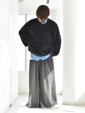 「アイテム（ニット/セーター）」を使った、y_Oさん（メンズ・168cm）の秋コーディネート