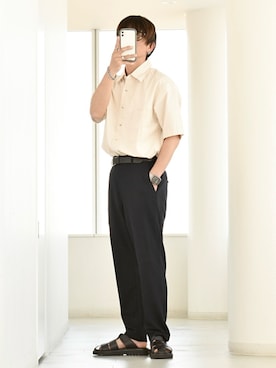 「SBG（エスビー）のSBG ダブルフープピアス 片耳（ピアス（片耳用）、シルバー系）」を使った、y_Oさん（メンズ・168cm）の春コーディネート