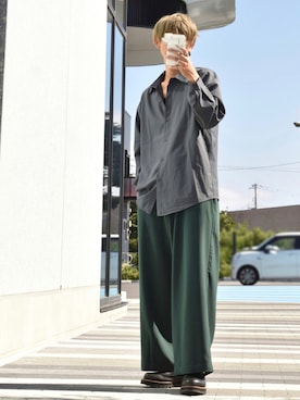 「Adoon plain（アドーンプレーン）のアイテム（スラックス）」を使った、y_Oさん（メンズ・168cm）の秋コーディネート