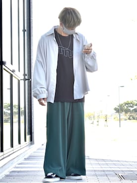 「Adoon plain（アドーンプレーン）のアイテム（スラックス）」を使った、y_Oさん（メンズ・168cm）の秋コーディネート