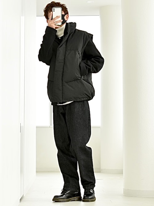 agnis b. M001 カーディガンプレッション ブラック 美品 M001 CARDIGAN カーディガンプレッション（カーディガン/ボレロ