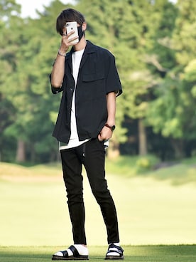 「Lee」｜「アイテム（サンダル）」を使った、y_Oさん（メンズ・168cm）の夏コーディネート