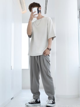 「アイテム（バングル/リストバンド）」を使った、y_Oさん（メンズ・168cm）の夏コーディネート