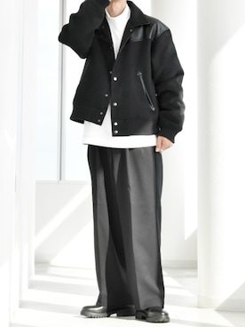 「CREARE -LINO-（クレアーレリノ）のアイテム（スタジャン）」を使った、y_Oさん（メンズ・168cm）の冬コーディネート