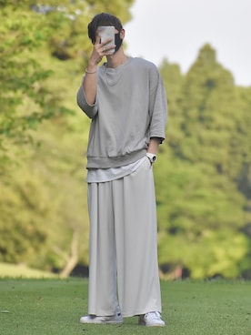 「adidas（アディダス）のadidas アディダス STAN SMITH スタンスミス M20325 R.WHITE/R.WHITE/NEW.NAVY(ホワイト×ネイビー）（スニーカー）」を使った、y_Oさん（メンズ・168cm）の夏コーディネート