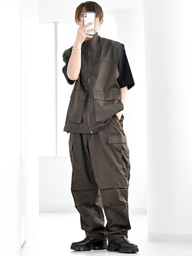 「アイテム（ベスト、ブラウン系）」を使った、y_Oさん（メンズ・168cm）の春コーディネート