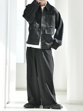 「アイテム（デニムジャケット）」を使った、y_Oさん（メンズ・168cm）の秋コーディネート