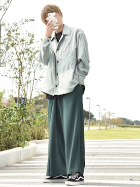「Adoon plain（アドーンプレーン）のアイテム（スラックス）」を使った、y_Oさん（メンズ・168cm）の秋コーディネート