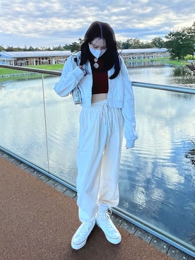 「H&M（エイチ・アンド・エム）のアイテム（ホワイト系）」を使った、ちゃんはなさん（レディース・160cm）の春コーディネート