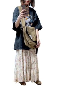 「アイテム（スカート）」を使った、ゆぅきさん（レディース・155cm）の夏コーディネート