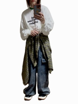 「アイテム（シャツ/ブラウス）」を使った、ゆぅきさん（レディース・155cm）の秋コーディネート