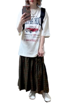 「アイテム（スカート）」を使った、ゆぅきさん（レディース・155cm）の夏コーディネート