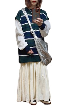 「アイテム（ベスト）」を使った、ゆぅきさん（レディース・155cm）の秋コーディネート