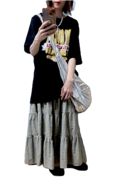 「アイテム（スカート）」を使った、ゆぅきさん（レディース・155cm）の夏コーディネート